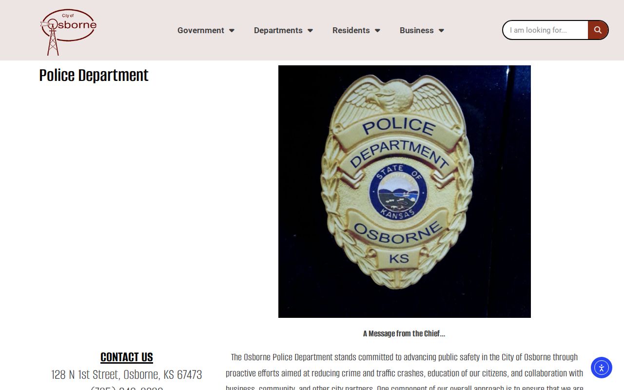 Official Osborne Police Department arrest-record contact page
