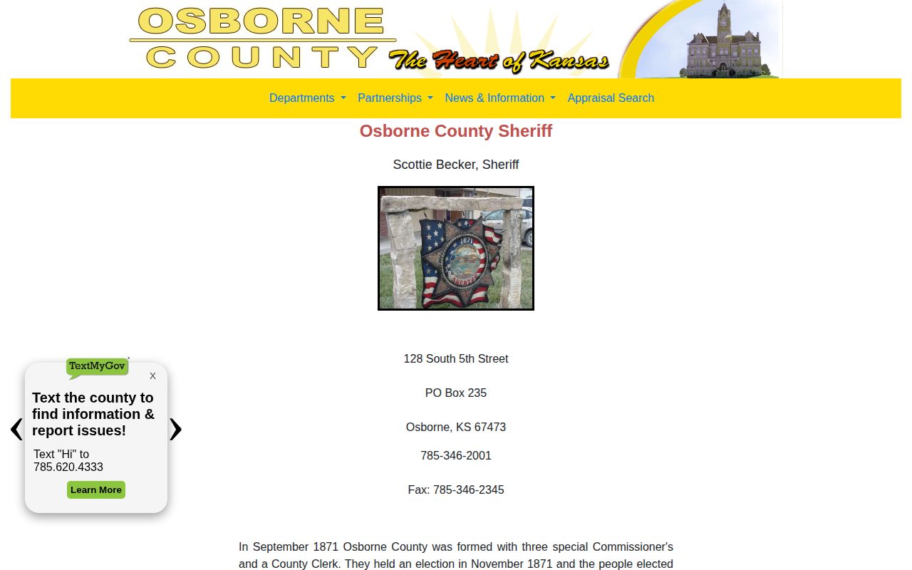 Official Osborne County Sheriff jail and busted mugshot route